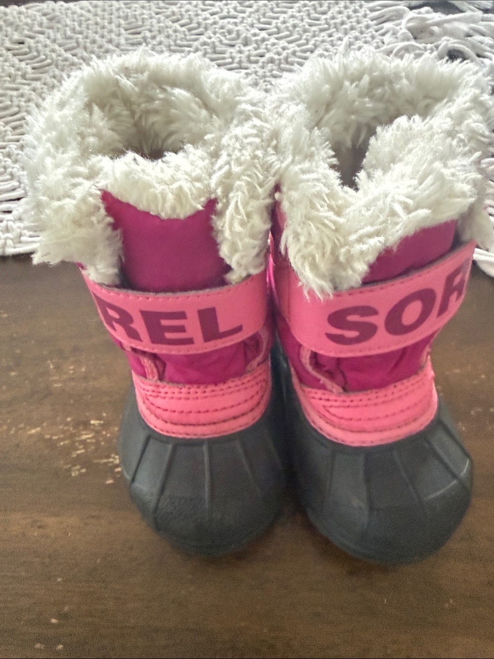 Sorel Kids Pink Winter Boots with Faux Fur Lining